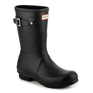 Hunter original short matte rain boots.